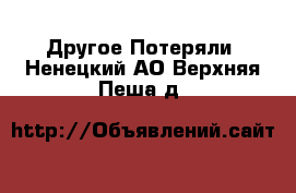 Другое Потеряли. Ненецкий АО,Верхняя Пеша д.